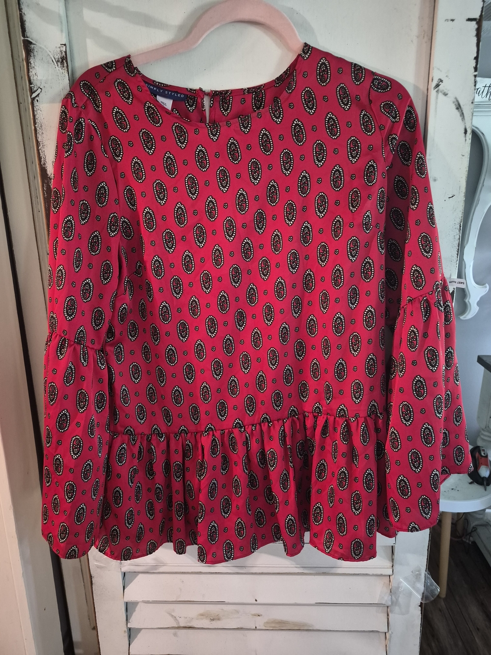 Simply Styled Red Printed Peplum Tunic